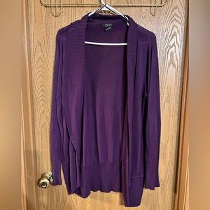 Purple Long Sleeve Fitted Cardigan Plus 1X | DEB